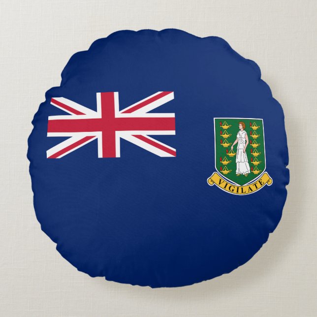 British Virgin Islands Flag Round Pillow (Front)