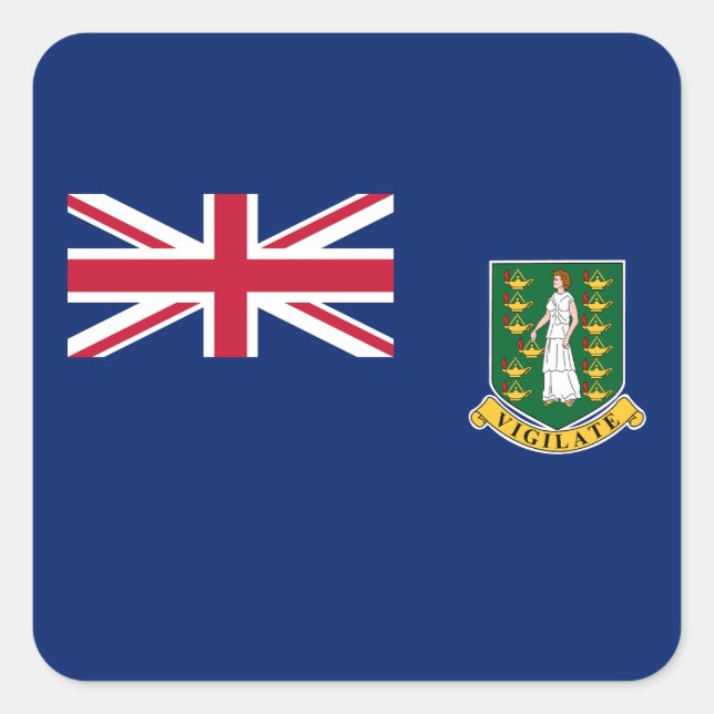 British Virgin Islands Flag Square Sticker (Front)