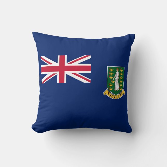 British Virgin Islands Flag Throw Pillow (Front)