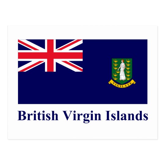 British Virgin Islands Flag with Name Postcard