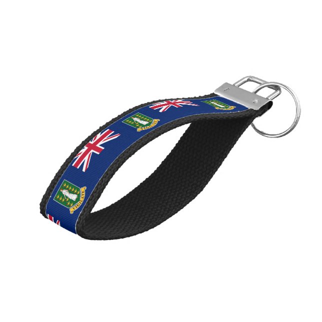 British Virgin Islands Flag Wrist Keychain (Angled Up)