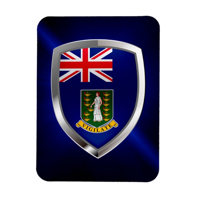 British Virgin Islands Mettalic Emblem Magnet (Vertical)