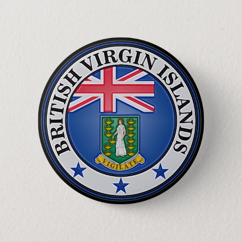 British Virgin Islands  Round Emblem Button