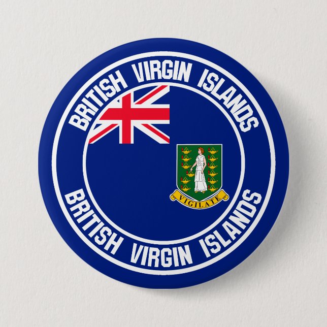 British Virgin Islands Round Emblem Button (Front)