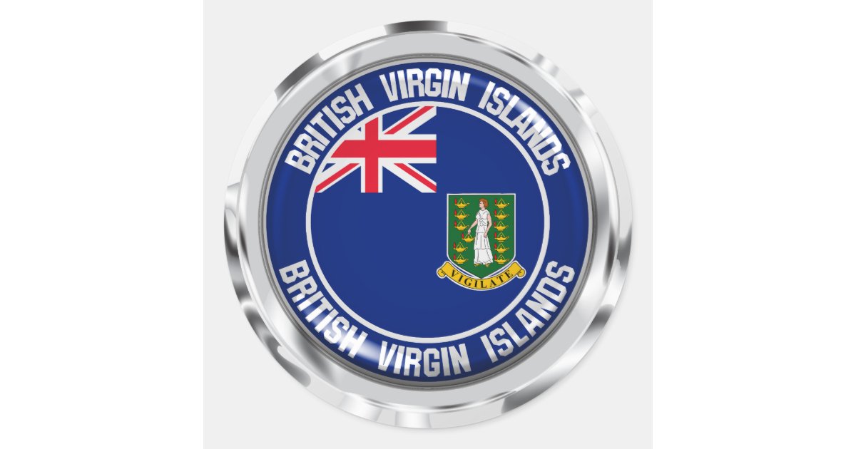 British Virgin Islands Round Emblem Classic Round Sticker | Zazzle