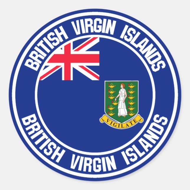 British Virgin Islands Round Emblem Classic Round Sticker (Front)