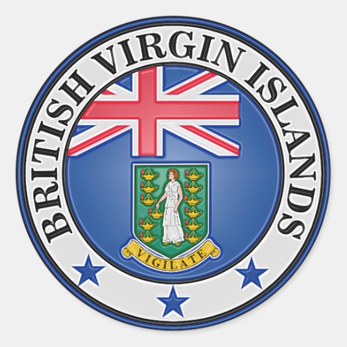 British Virgin Islands  Round Emblem Classic Round Sticker