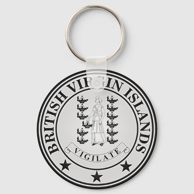 British Virgin Islands  Round Emblem Keychain (Front)