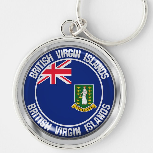 British Virgin Islands Round Emblem Keychain (Front)