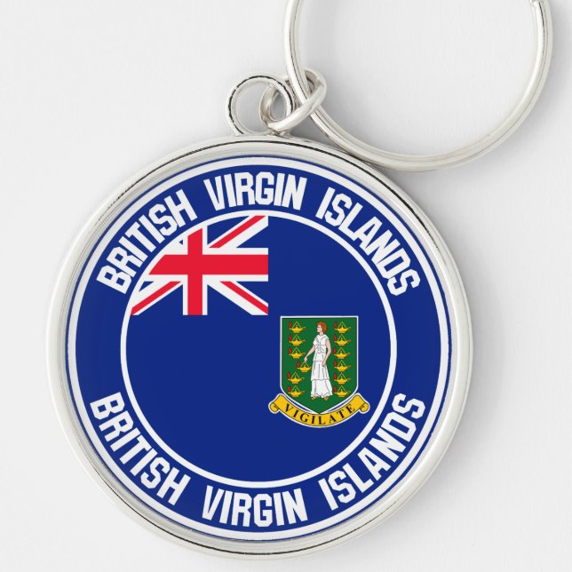 British Virgin Islands Round Emblem Keychain (Front)
