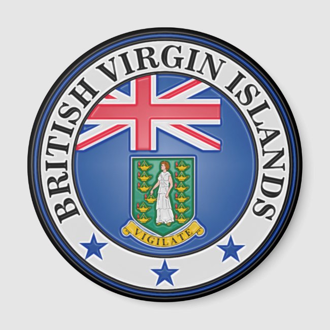 British Virgin Islands  Round Emblem Magnet