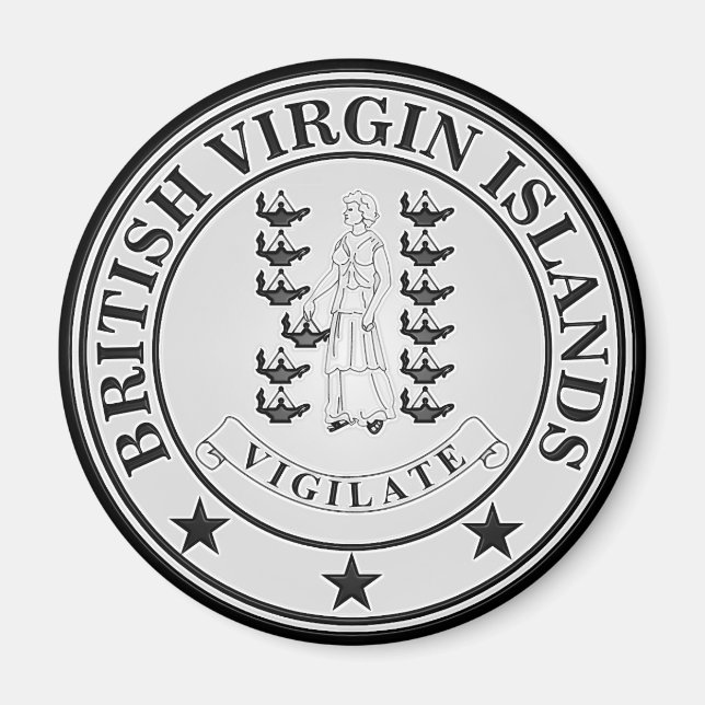 British Virgin Islands  Round Emblem Magnet (Front)