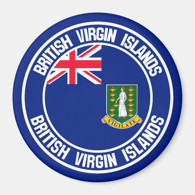 British Virgin Islands Round Emblem Magnet (Front)