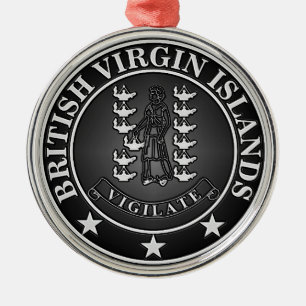 British Virgin Islands Round Emblem Metal Ornament