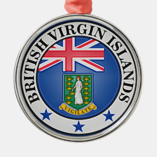 British Virgin Islands  Round Emblem Metal Ornament