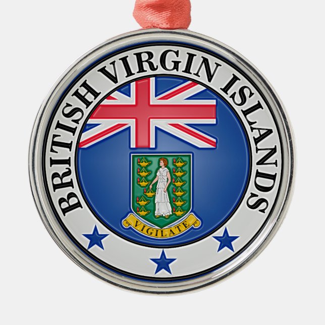 British Virgin Islands  Round Emblem Metal Ornament (Front)