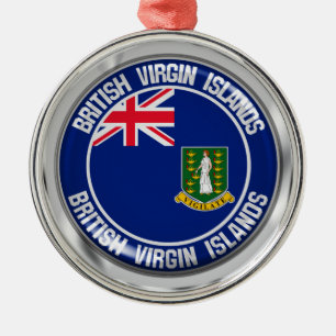 British Virgin Islands Round Emblem Metal Ornament