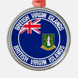 British Virgin Islands Round Emblem Metal Ornament