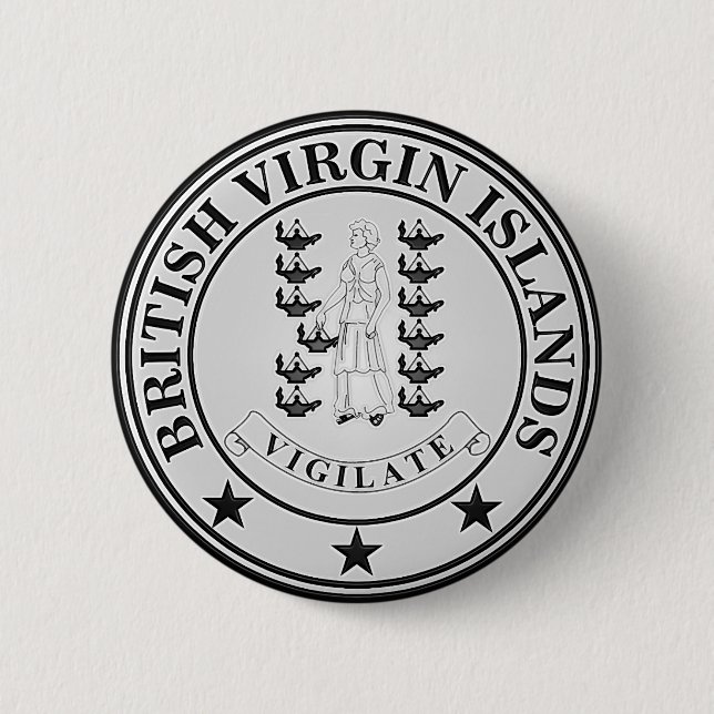 British Virgin Islands  Round Emblem Pinback Button (Front)