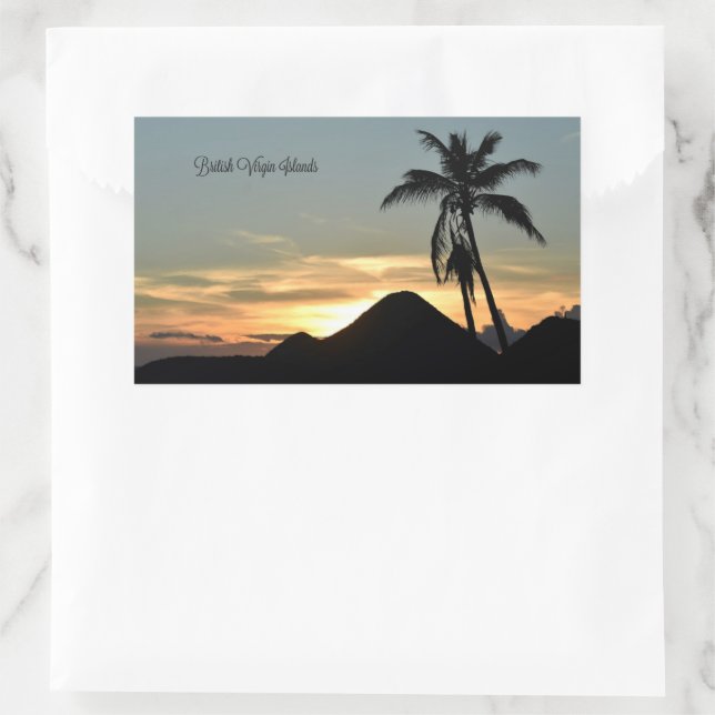 British Virgin Islands, Sunset card Rectangular Sticker (Bag)