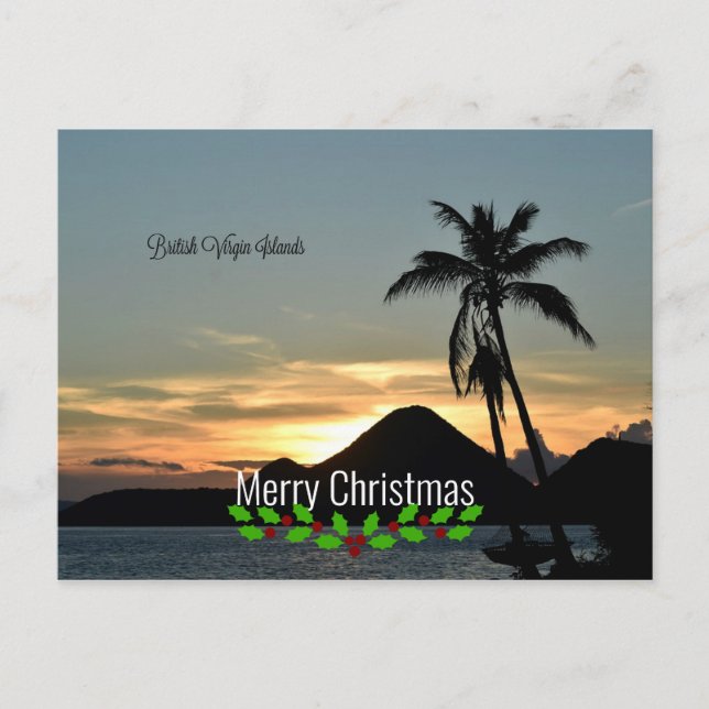 British Virgin Islands, Sunset - Christmas Postcard (Front)