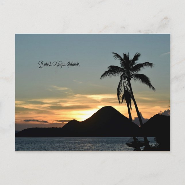British Virgin Islands, Sunset Postcard (Front)