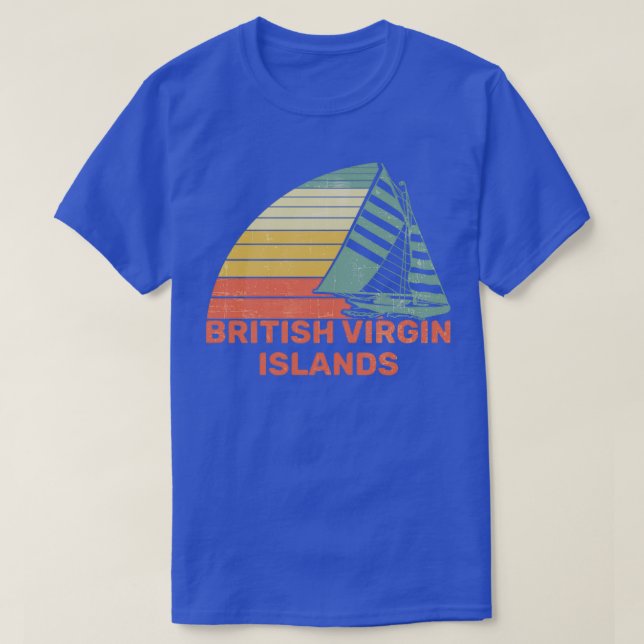 British Virgin Islands Vintage Sailing Design T-Shirt (Design Front)