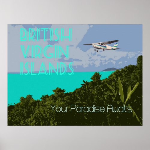British Virgin Islands Vintage Travel Poster
