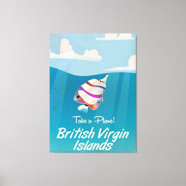 British Virgin Islands Vintage vacation Poster Canvas Print (Front)
