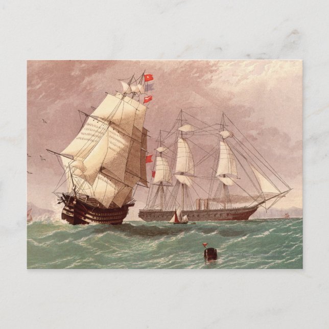 British warship HMS Warrior Postcard (Front)