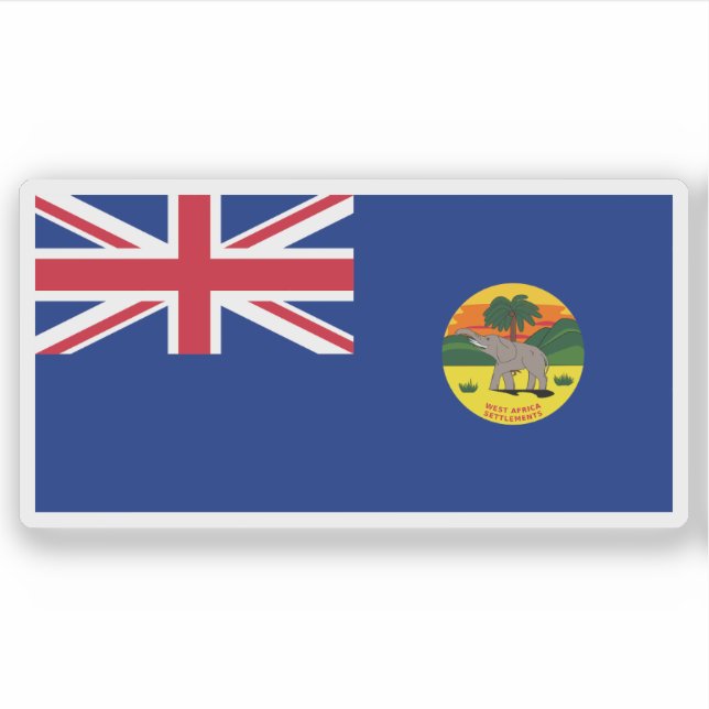 British West Africa Settlements flag (1870-1888)  Sticker (Front)