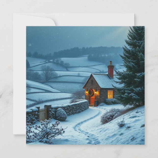 British Winter Landscape Holiday Card (Front)