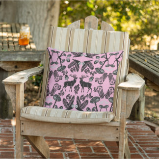 British Woodland Oak Leaf Nature Rustic Outdoor Pillow