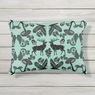 British Woodland Oak Leaf Nature Rustic Outdoor Pillow
