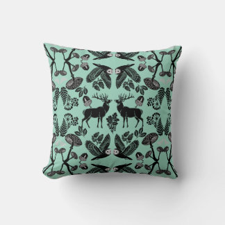 British Woodland Oak Leaf Nature Rustic Throw Pillow