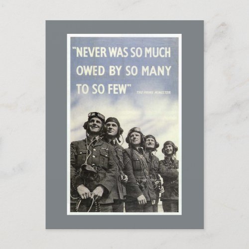 British World War 2 Churchill Quote Postcard