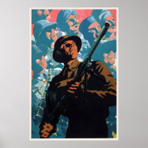 British WWII Propaganda Poster Soldier with Bren