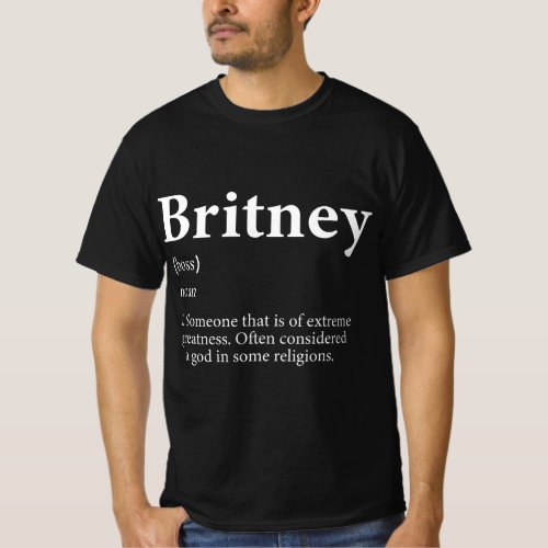 Britney Costume Cute Definition Personalized Name  T_Shirt