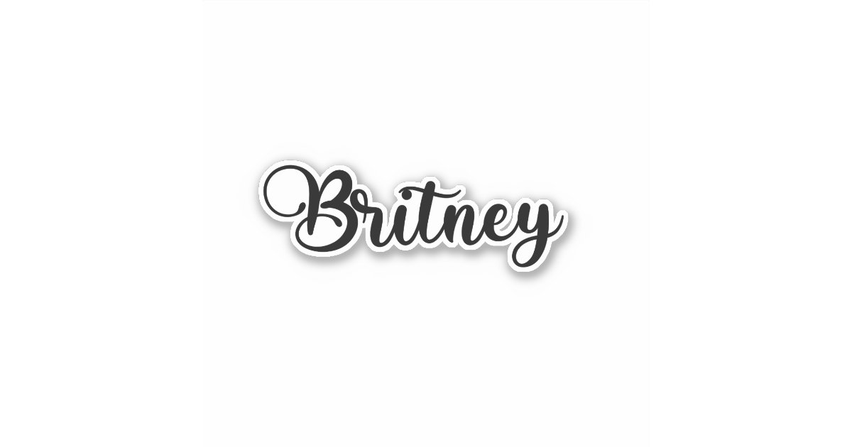 Britney Name - Handwritten Calligraphy Sticker | Zazzle