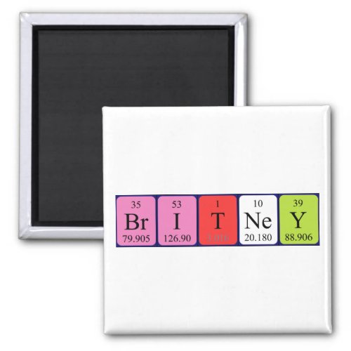 Britney periodic table name magnet