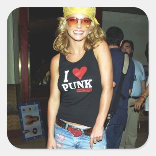 Britney Spears _ I love Punk  Square Sticker
