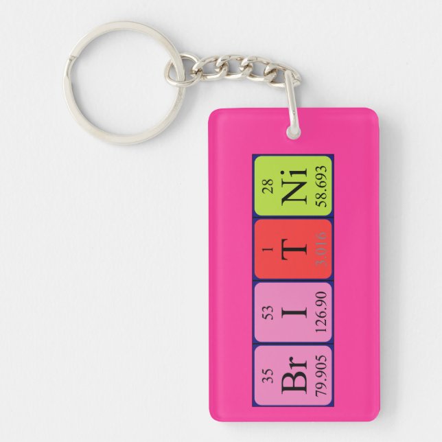 Britni periodic table name keyring (Front)
