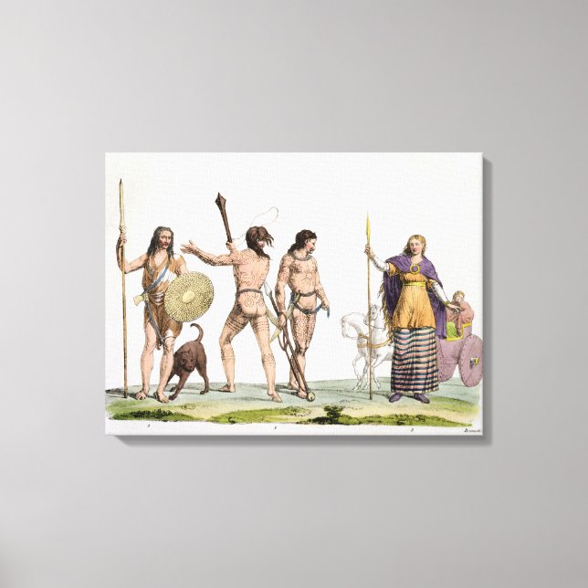 Britons, Caledonians, and Queen Boadicea, plate 4 Canvas Print (Front)