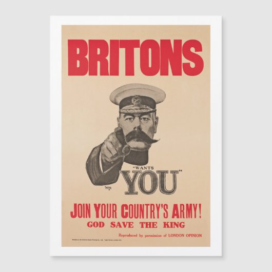Britons Lord Kitchener Wants You WWI Propaganda (Front)