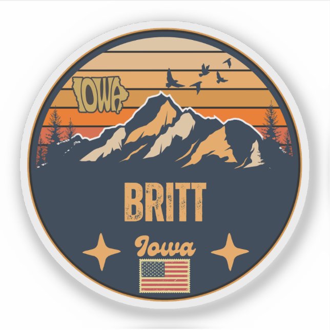 Britt, Iowa, United States Sticker (Front)