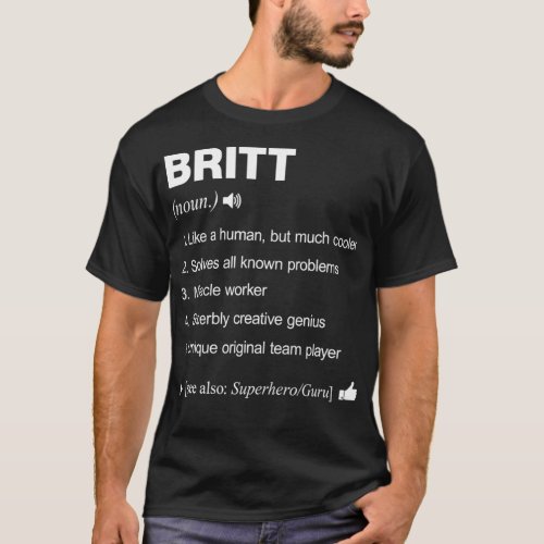 Britt Name Definition Meaning Family Funny  T_Shirt