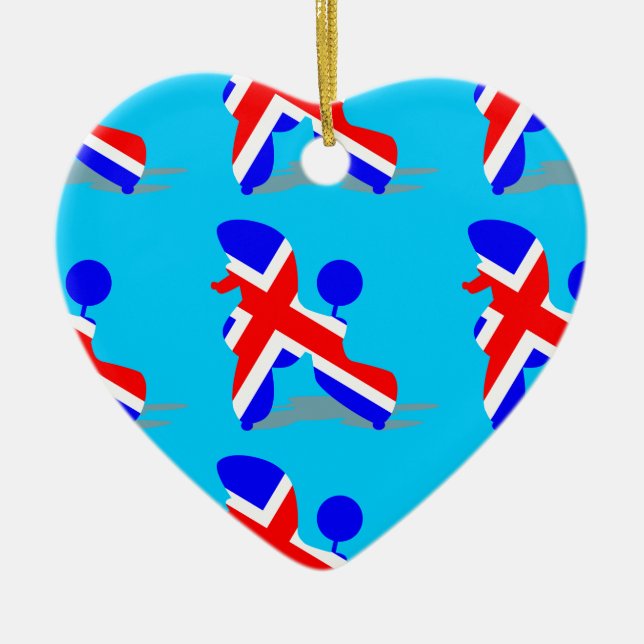 Britt poodle ceramic ornament (Front)