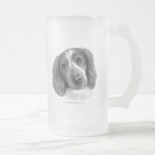 Britt, Welsh Springer Spaniel Frosted Glass Beer Mug