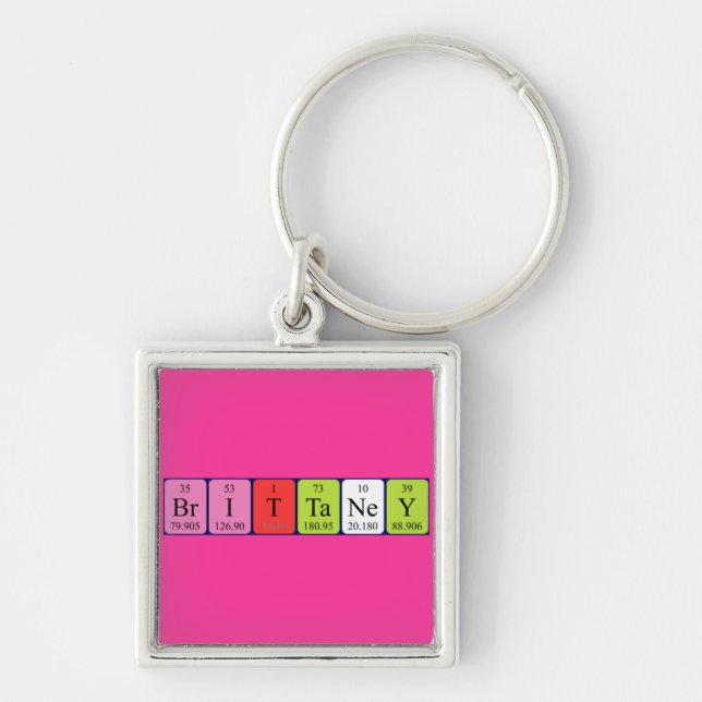 Brittaney periodic table name keyring (Front)