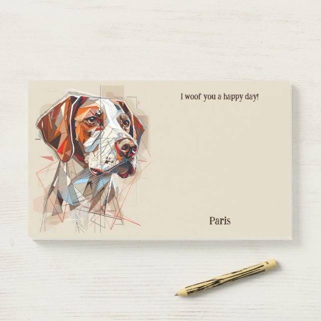 Brittany Abstract Art Dog Name  Post-it Notes (On Desk)